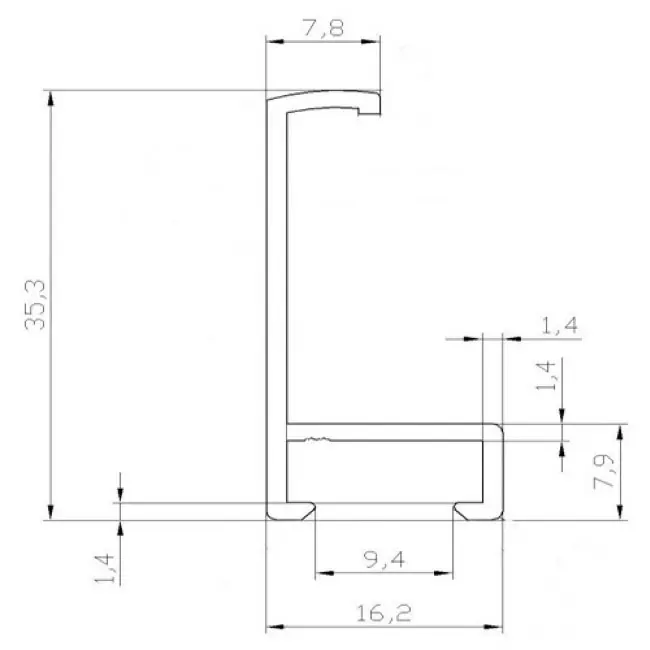 алюминиевый багет C72-03