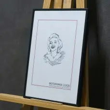 Алюминиевая фоторамка со стеклом (цвет черный, арт.511-07), формат А4 