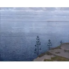 Печать на холсте картины "Час тишины. Озеро Удомля"