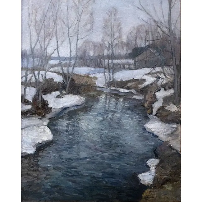 Печать на холсте картины "Весна идет", автор: Витольд Каэтанович Бялыницкий-Бируля