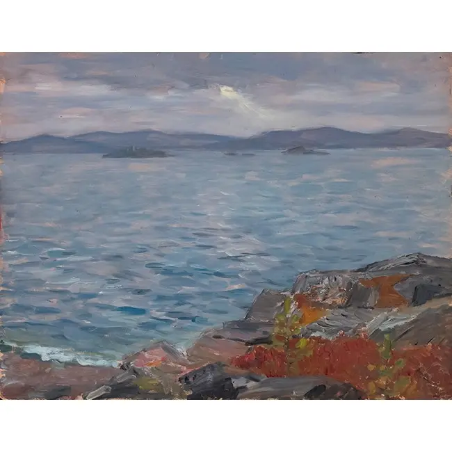 Печать на холсте картины "Осенний полдень у Баренцева моря. Заполярье", автор: Витольд Каэтанович Бялыницкий-Бируля