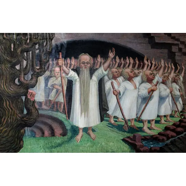 Печать на холсте картины Язепа Дроздовича "Встреча весны на Сатурне" 