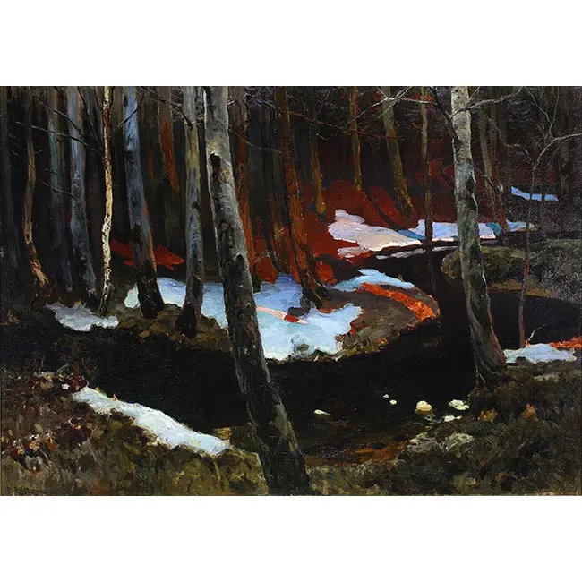 Печать на холсте картины Фердинанда Рущица "Лесной ручей"