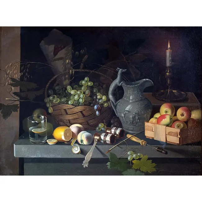 Печать на холсте картины Ивана Хруцкого "Плоды и свеча" 