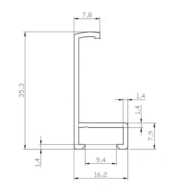 алюминиевый багет C72-02