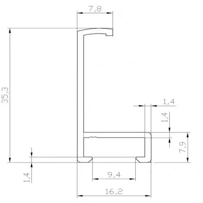 алюминиевый багет C72-03